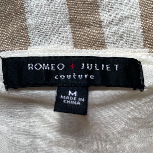 Romeo & Juliet Couture Striped Linen Jumpsuit M - Picture 13 of 15